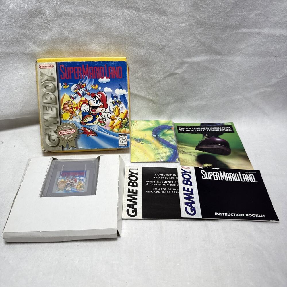 Super Mario Land Nintendo Gameboy Original Game Boy CIB With POSTER INSERTS ETC
